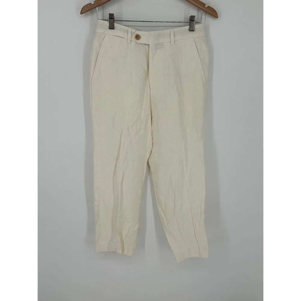 Todd Snyder 100% Linen Sutton Dress Suit Pants Mens Sz 28x25 Actual Ivory K0